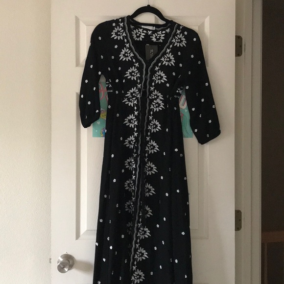 Faux free people boho embroidered midi dress - Picture 6 of 6